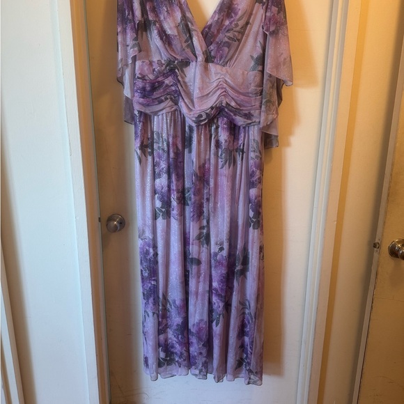 Elegant Purple Floral Women's Dress - Picture 10 of 15